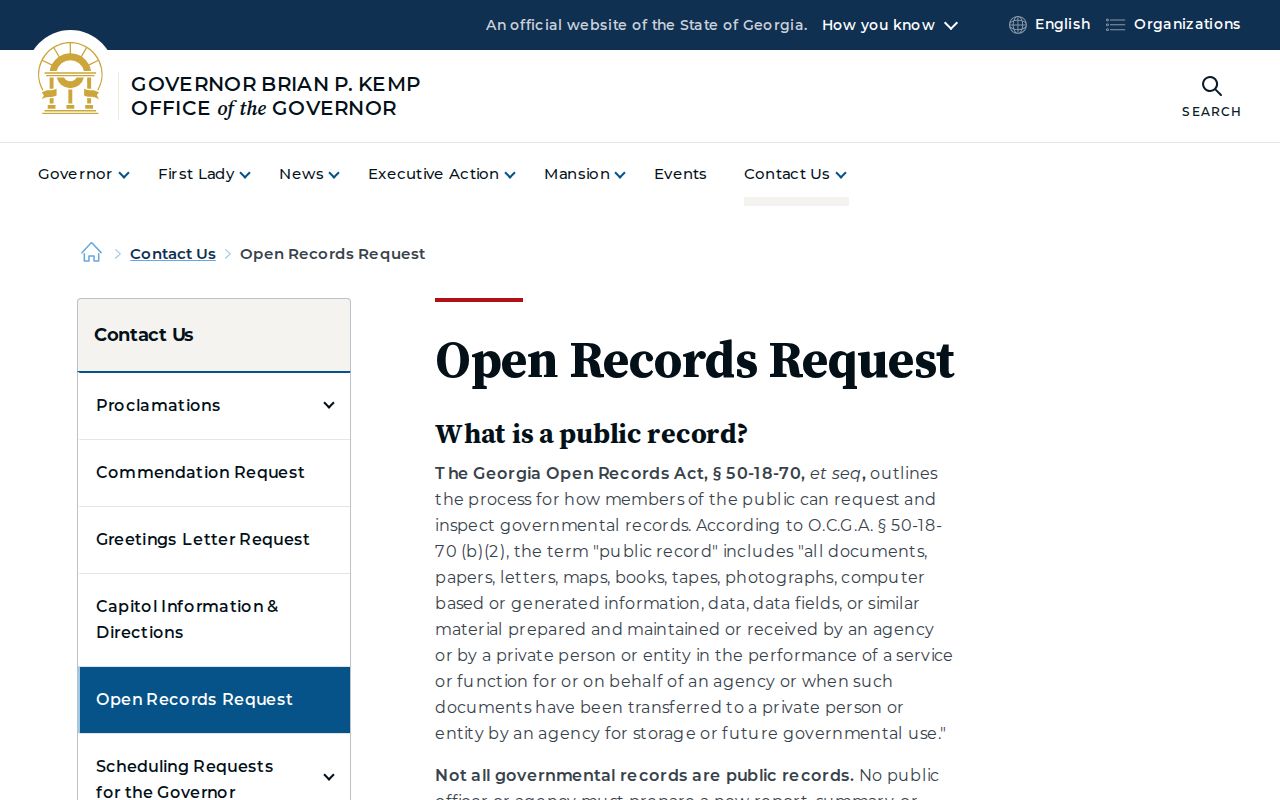 Chatham County residents directory Georgia open records request