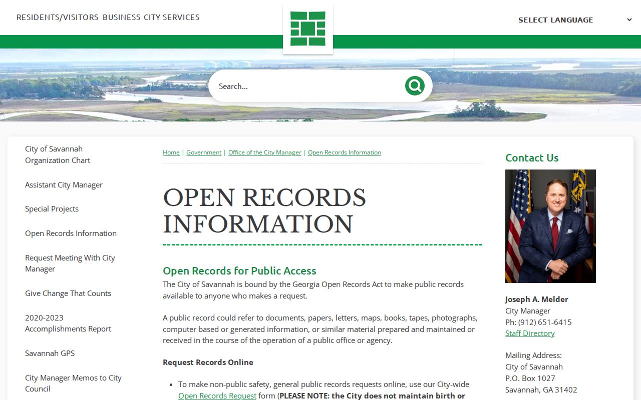 Chatham County residents directory Savannah records request