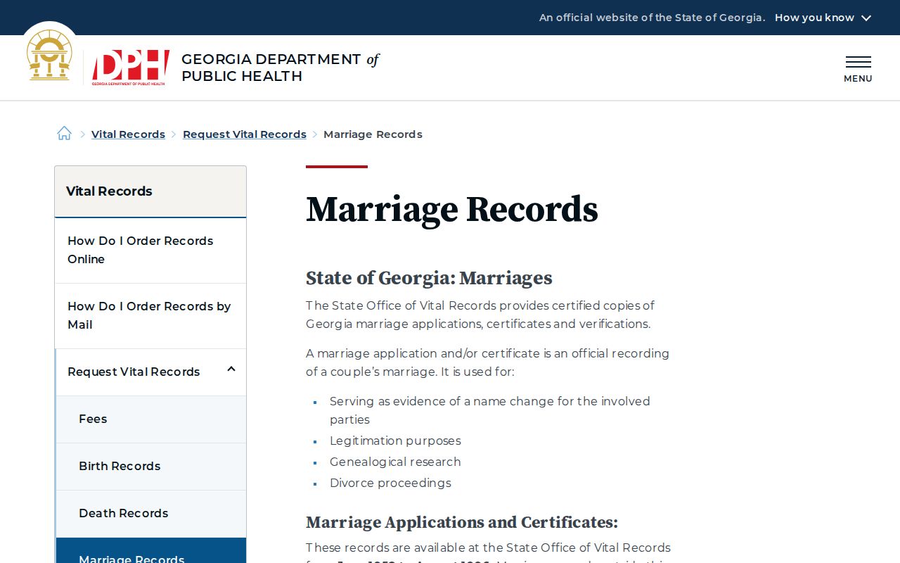 Georgia marriage records used for Chatham County previous residents