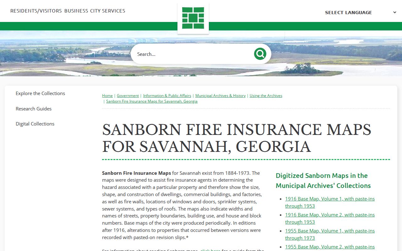 Savannah Sanborn maps for Chatham County previous residents research